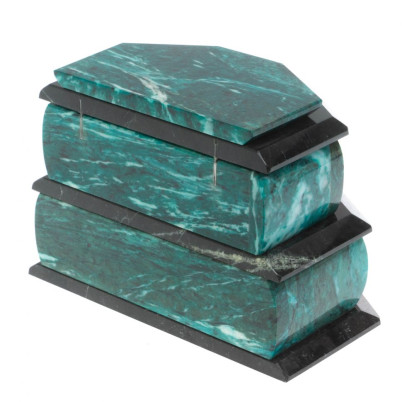 Ларец для украшений камень змеевик 19х13х13,5 см