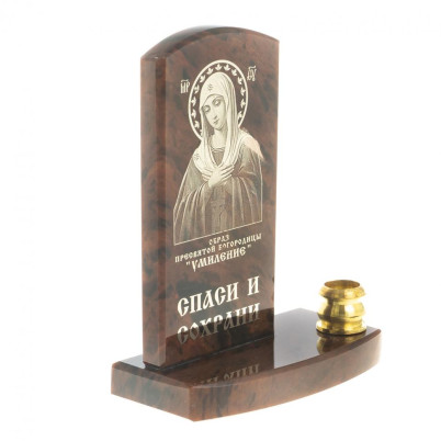 Икона с подсвечником &quot;Умиление&quot; камень обсидиан