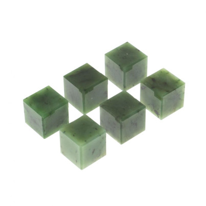 Камни для виски 6 кубиков из саянского нефрита в подарочной коробке